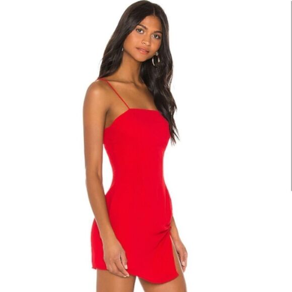 NWT Superdown x Revolve Syrus Slit Mini Dress in Cherry - Picture 4 of 8